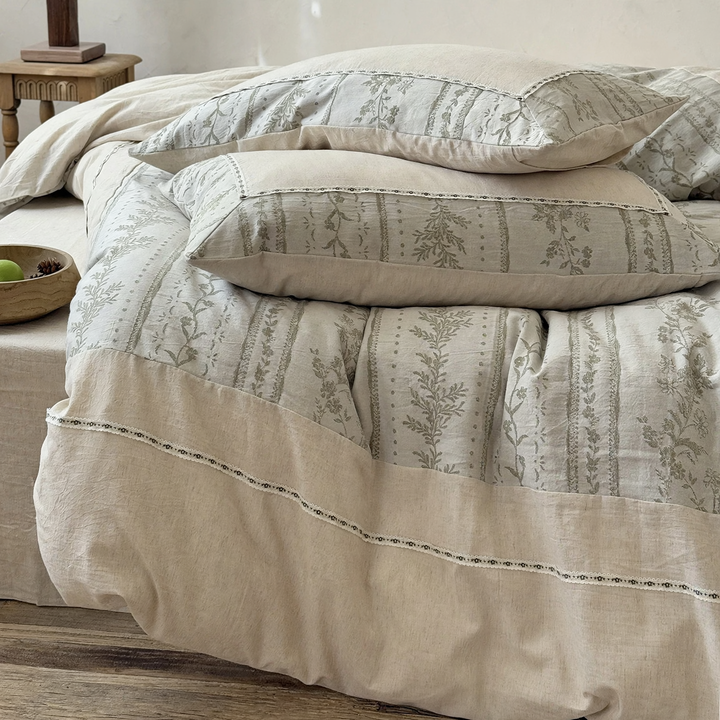 Cotton-linen bedding, 4-piece, 100 thread count
