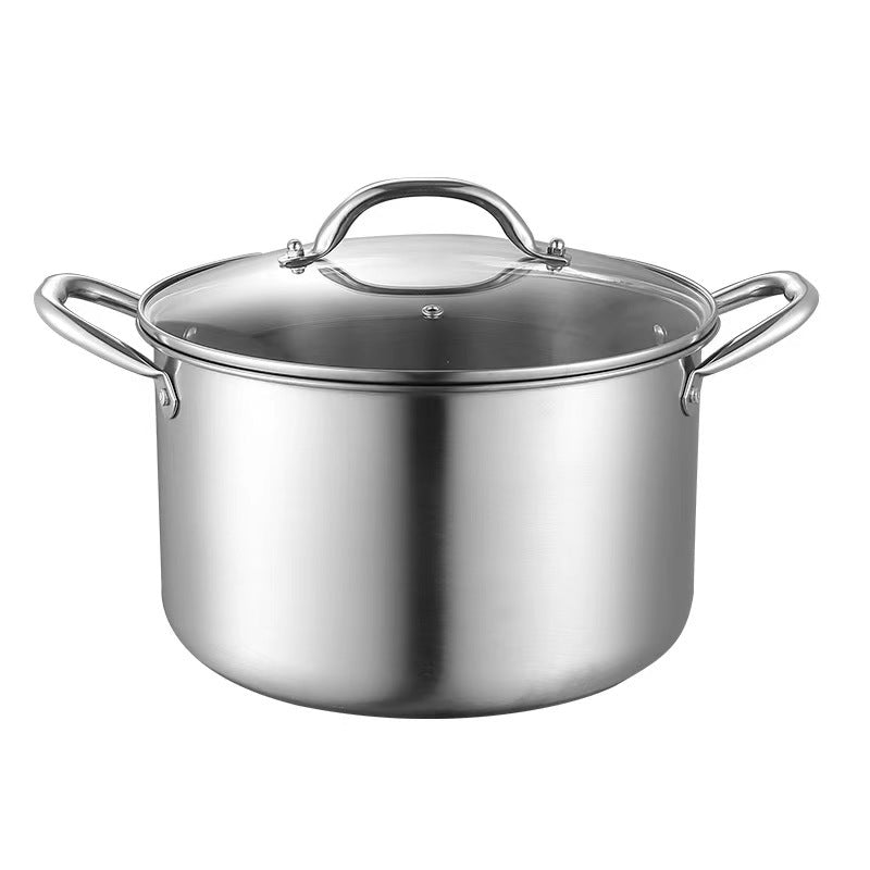 Stainless Steel Soup Pot 24 cm with Glass Lid