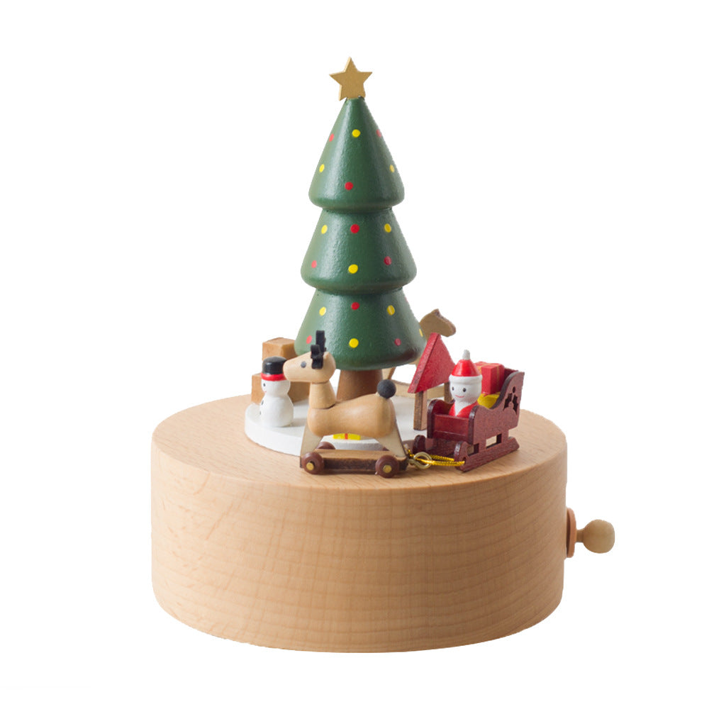 Decorative wooden music box for Christmas