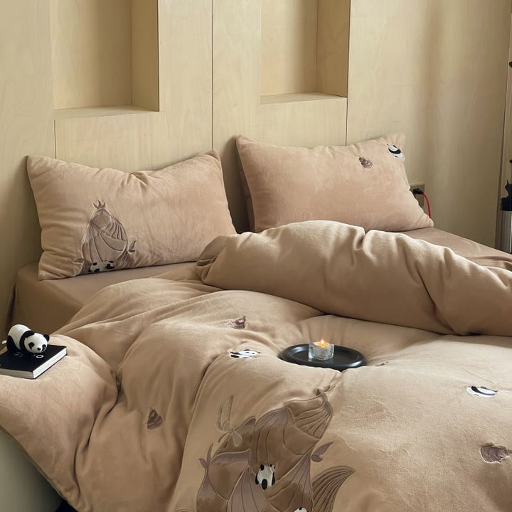 Bedding set, milk fiber, cartoon design