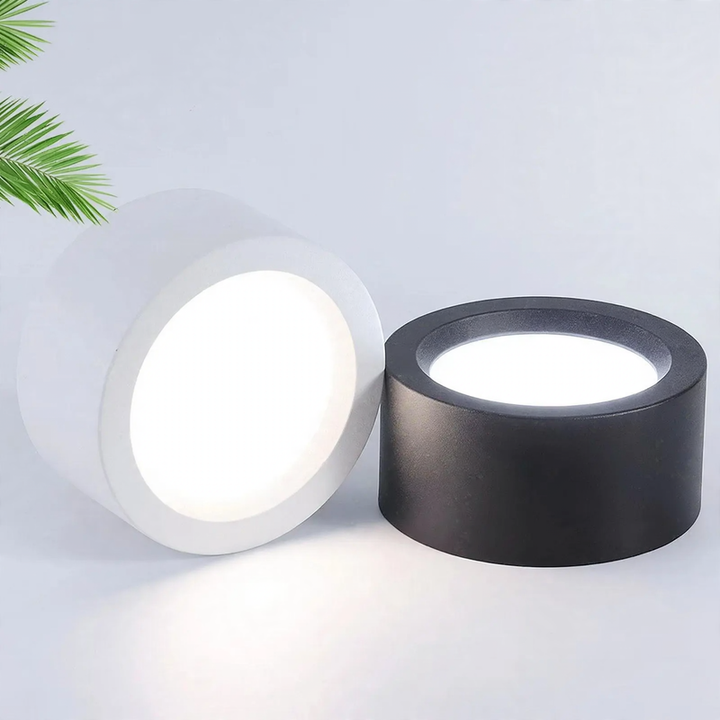 LED surface-mounted light round, stainless steel