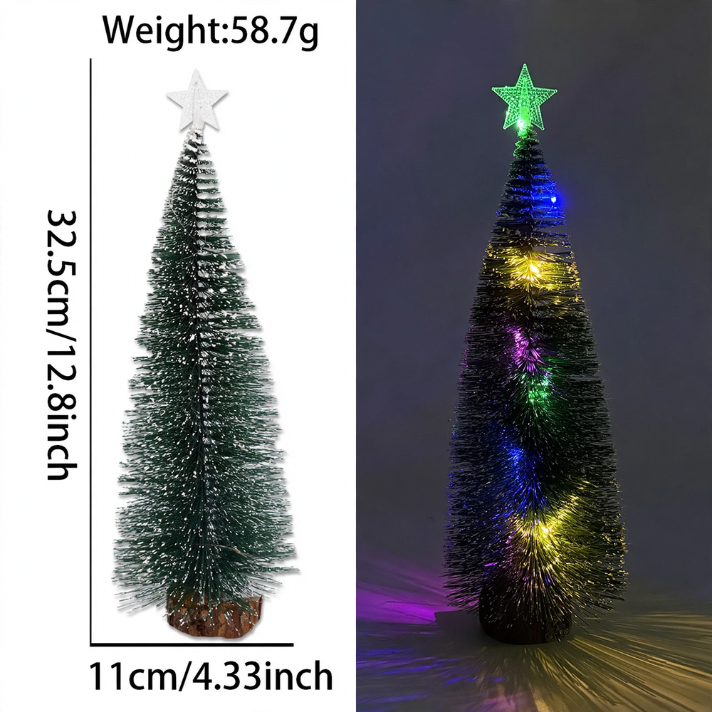 Illuminated Mini Christmas Tree with Snow Look