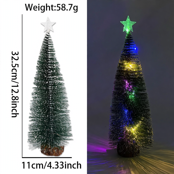 Illuminated Mini Christmas Tree with Snow Look