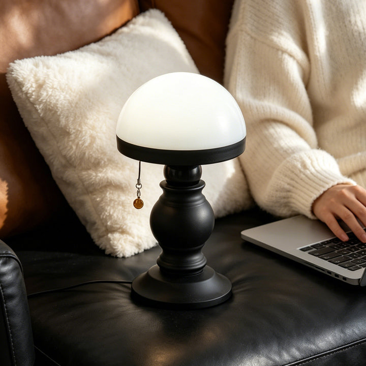 French mushroom table lamp with pull switch