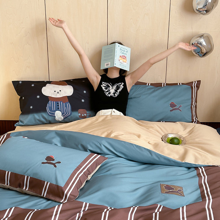 Bedding set made of long-staple cotton, cartoon design
