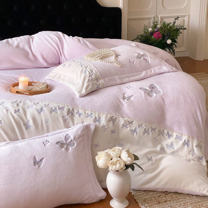 Milk fiber fleece duvet cover set, extra warm