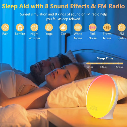 Smarter LED alarm clock with sunrise simulation and RGB light