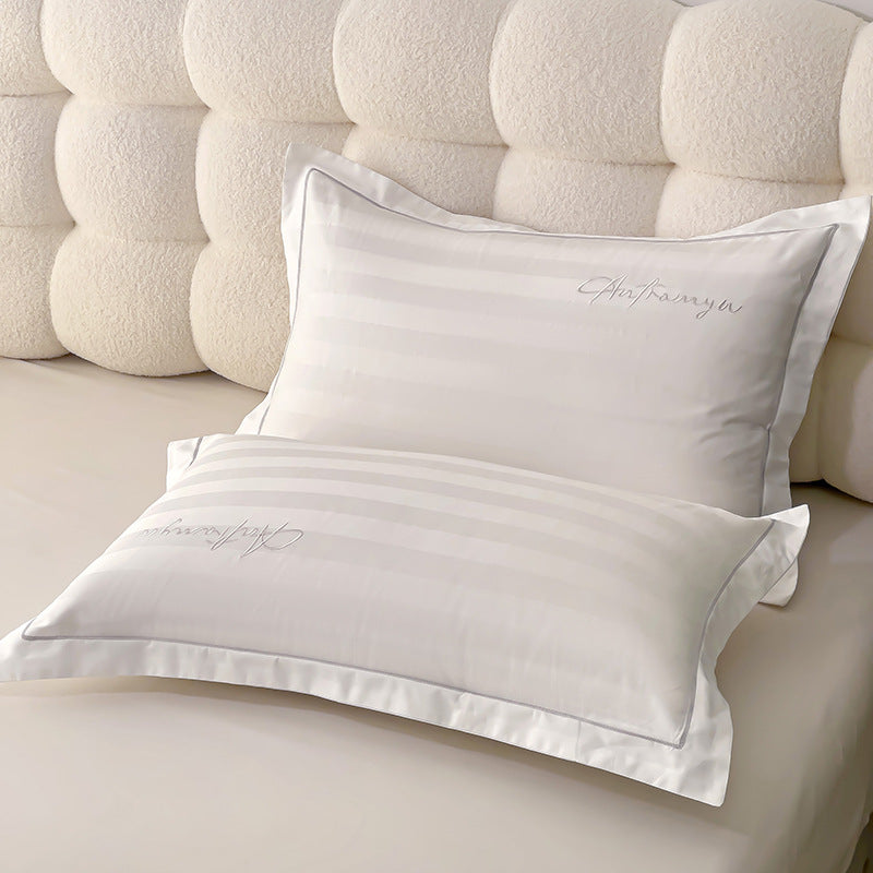 Cotton cushion cover with stripe pattern, 1 pair