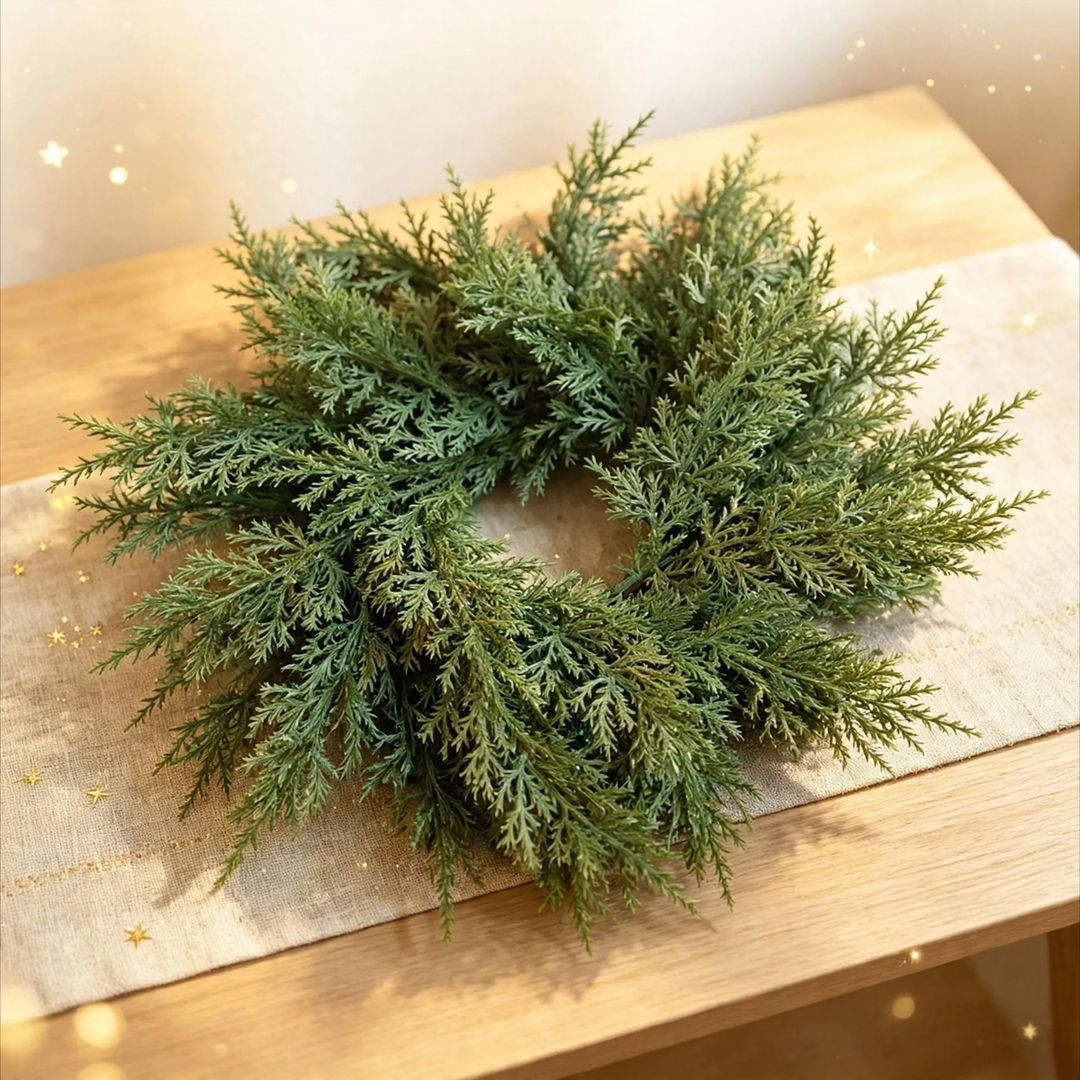 Christmas wreath with berries and cones, PE