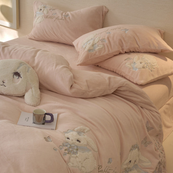 French, warm plush bedding set, 4-piece