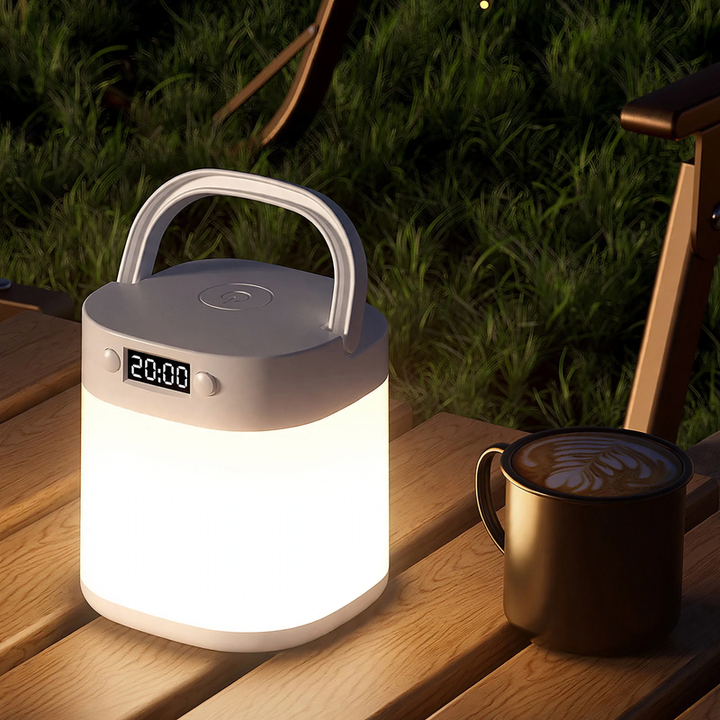 LED camping lamp with battery and emergency light function