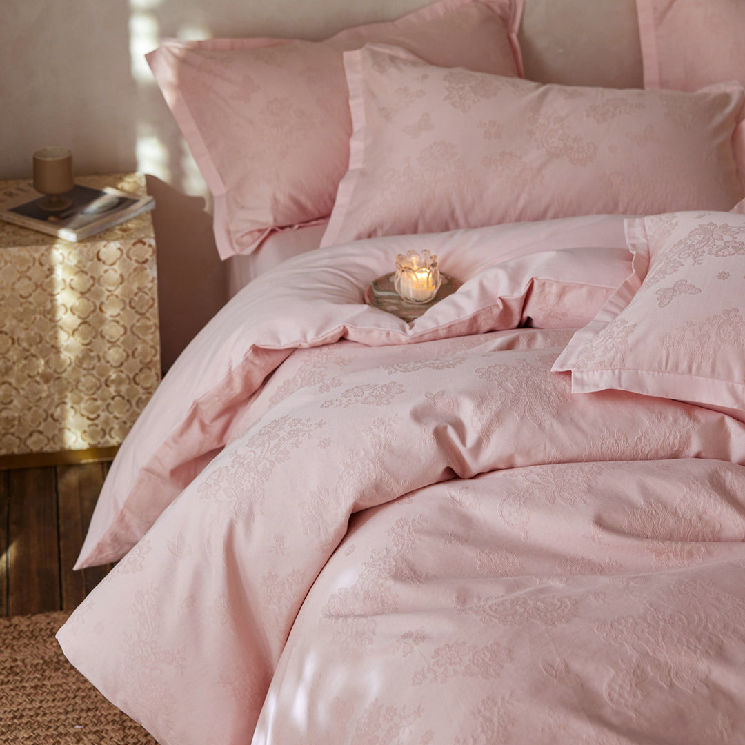Cotton bedding set, 4-piece, floral pattern, autumn/winter
