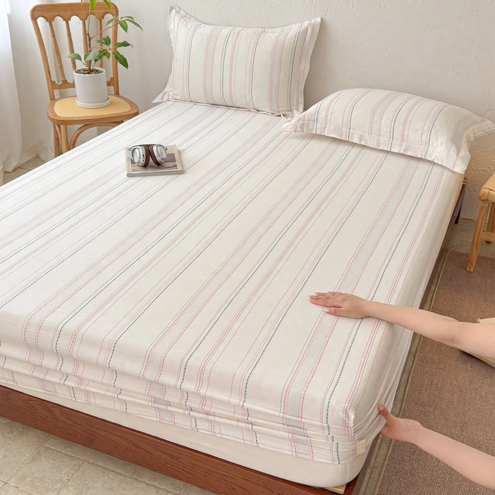 Cotton fitted sheets with elastic band