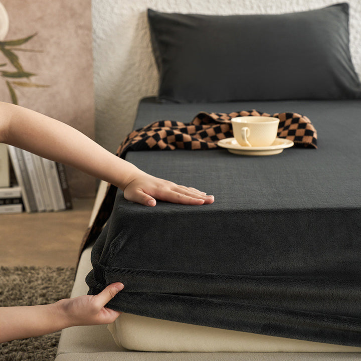 Milk fiber fleece fitted sheet for winter