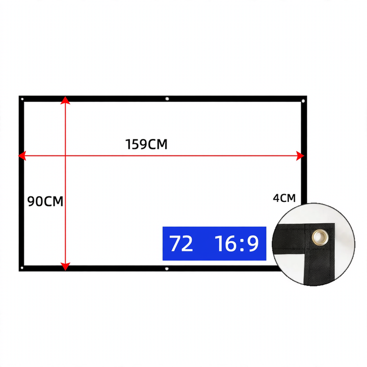 Projection screen, canvas made of sailcloth