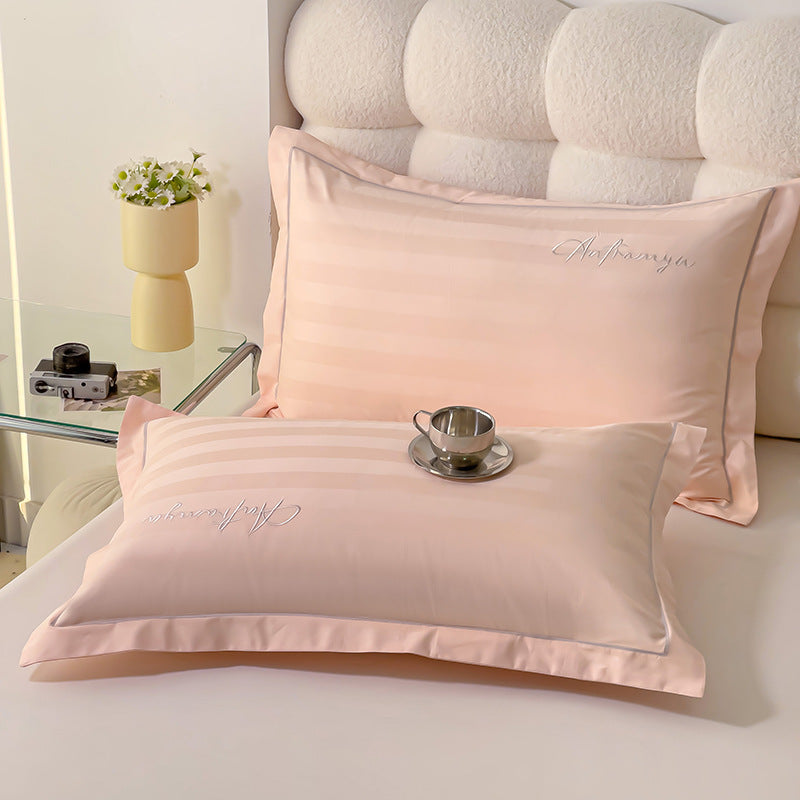Cotton cushion cover with stripe pattern, 1 pair