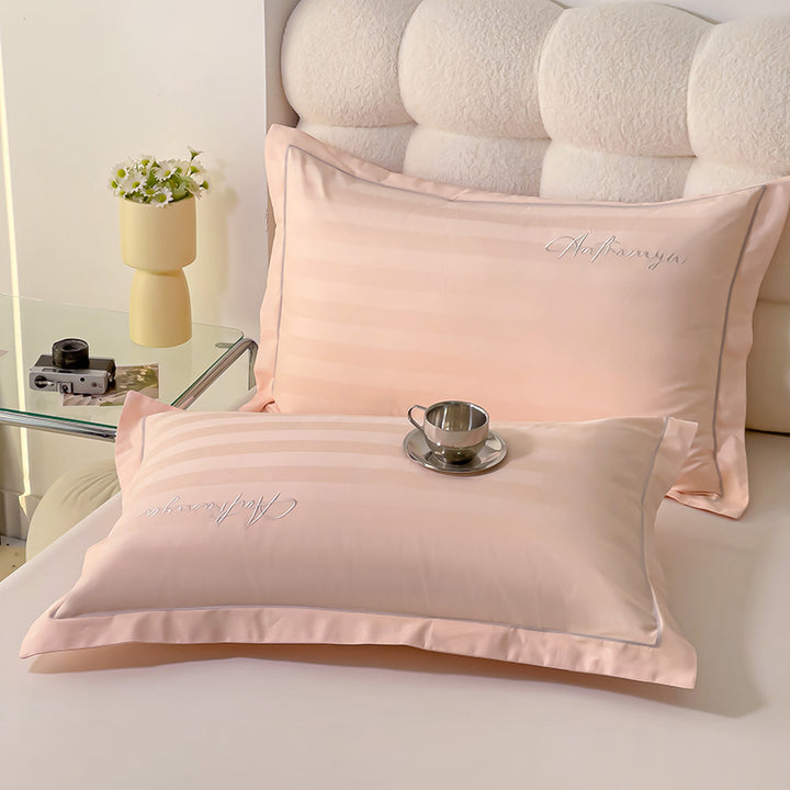 Cotton cushion cover with stripe pattern, 1 pair