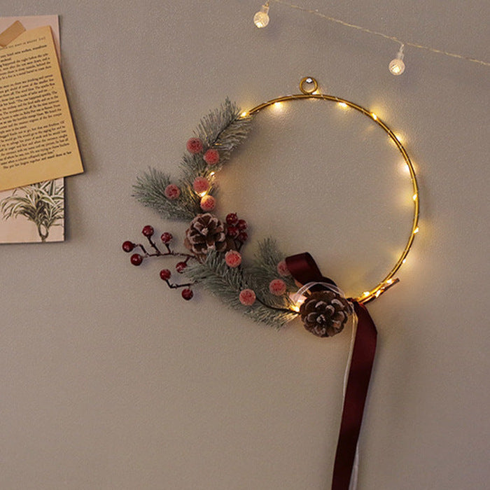 Decorative Christmas wreath with LED lighting