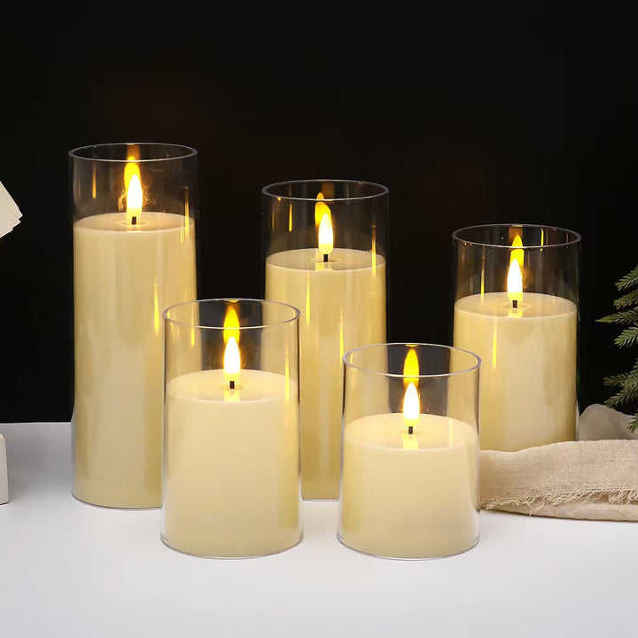 LED stub candles with flicker effect