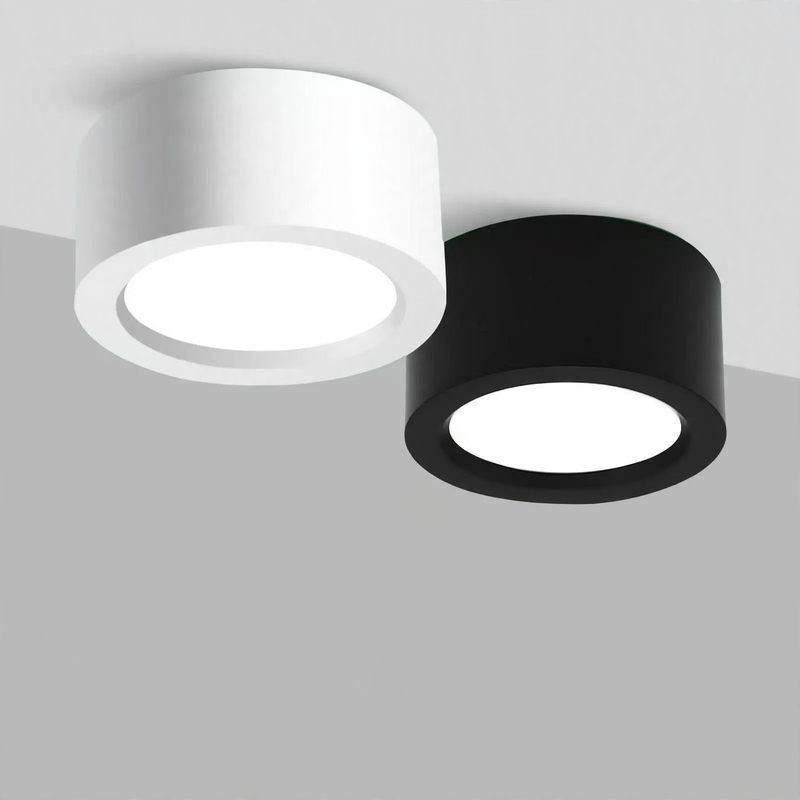 LED surface-mounted light, round, without drilling