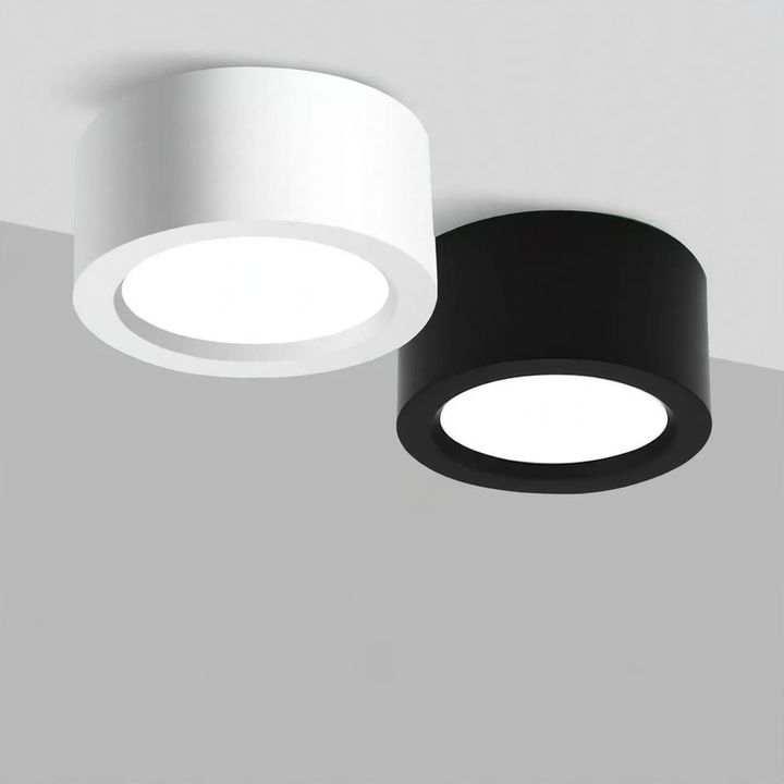 LED surface-mounted light, round, without drilling