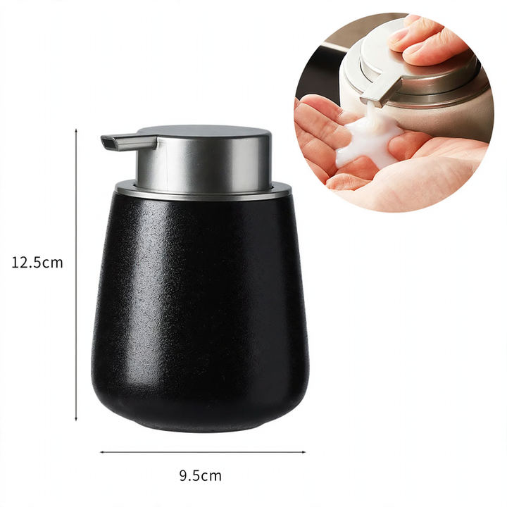 Ceramic soap dispenser with pump