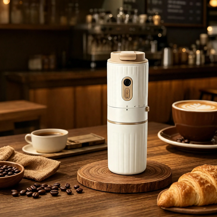 Portable coffee machine with grinder, 250 ml