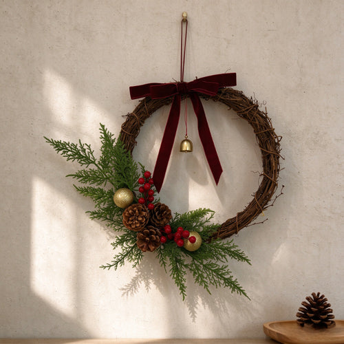 Christmas wreath made of rattan, 15/30 cm