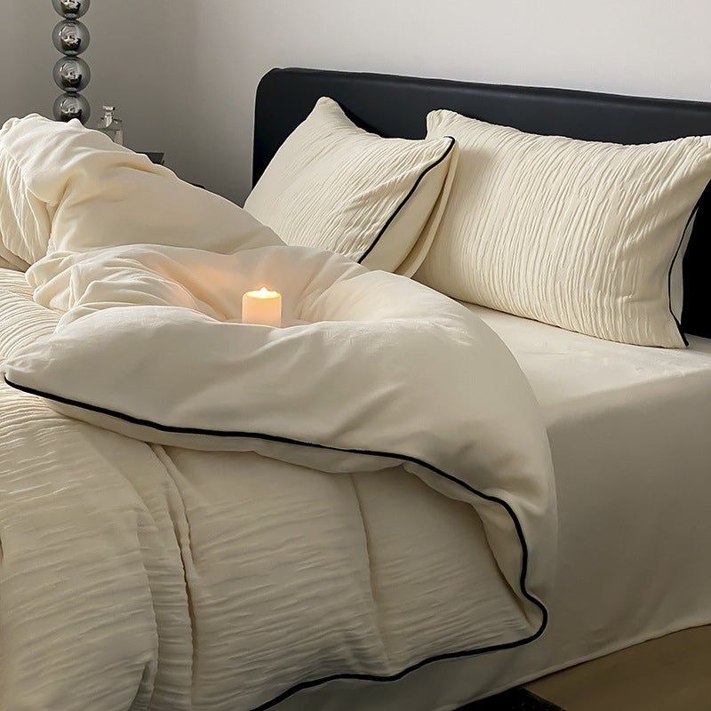 Milk fiber fleece bedding set, textured