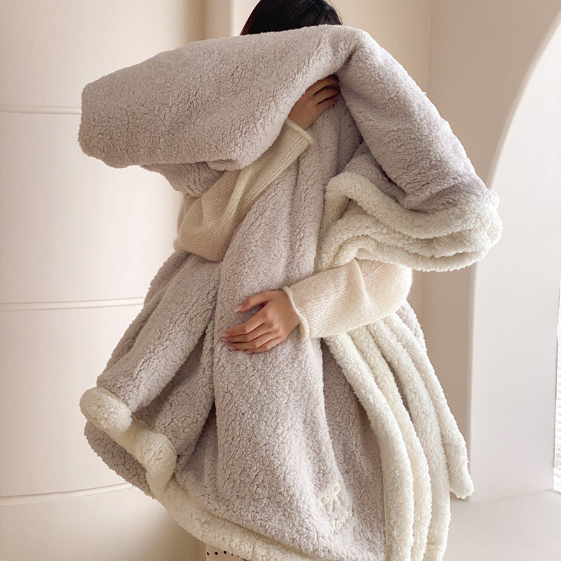 Fluffy wool blanket made of lamb fleece in various sizes