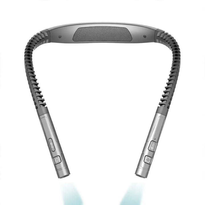LED neck light for reading and sports, USB rechargeable