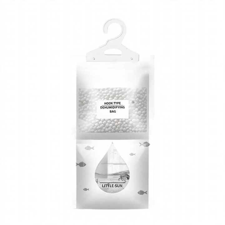 Hanging dehumidifier bag for wardrobes