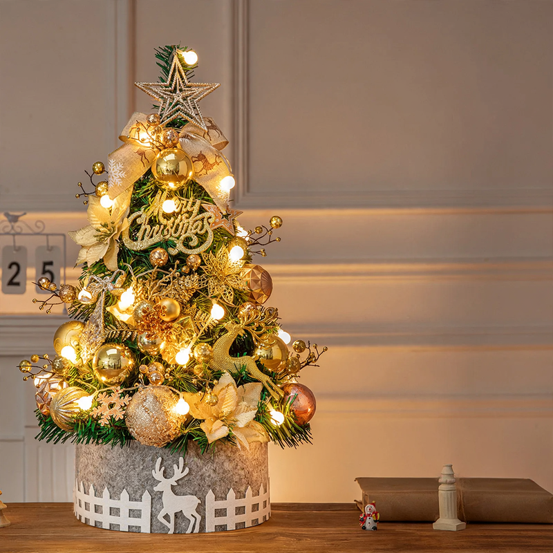 Mini Christmas tree set, 60 cm, PVC, table decoration