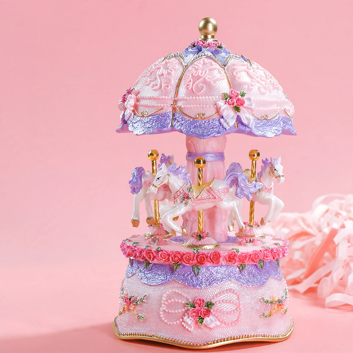 Decorative carousel music box, hand-painted