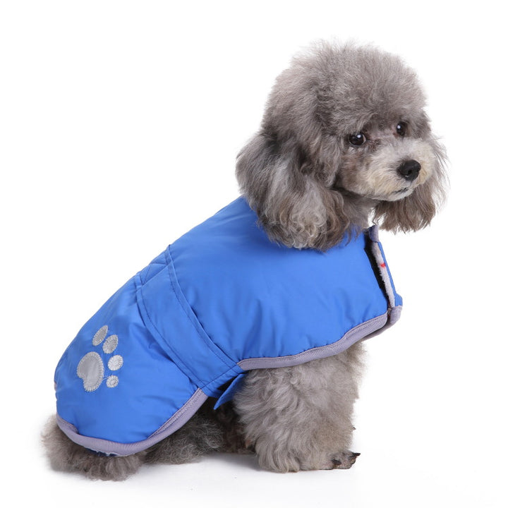 Padded dog coat with reversible option