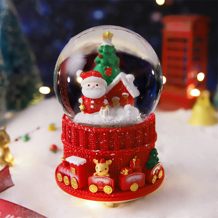 Christmas music box with glass ball and light effects