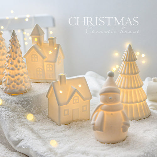 Ceramic Christmas decoration with lighting