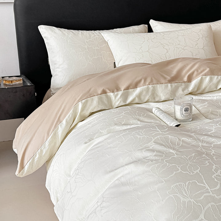 Cotton bedding set, long pile, floral pattern