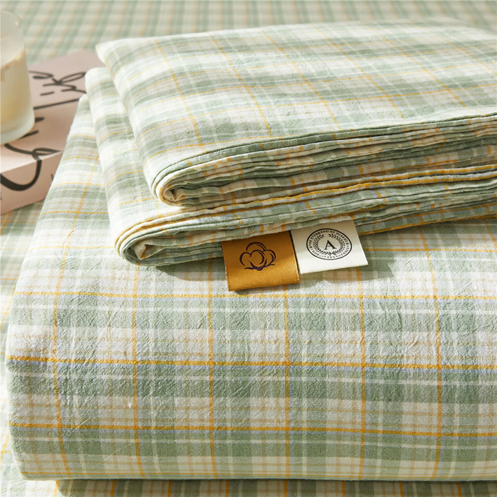 Cotton fitted sheet, long-staple cotton