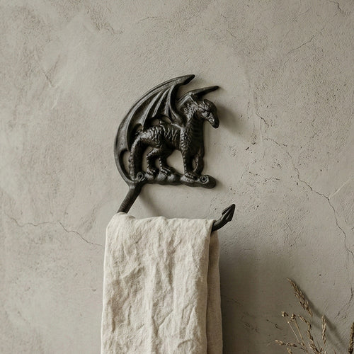 Cast Iron Towel Holder Dragon Shape, Classic