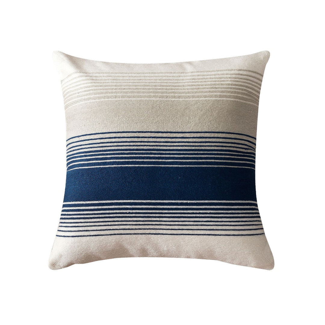 Embroidered cushion cover with stripe pattern, 45×45 cm