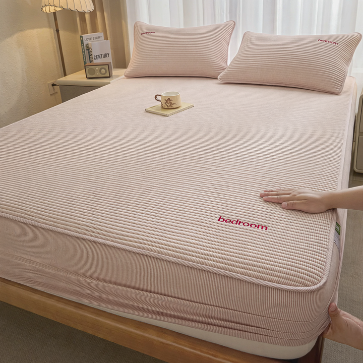Cotton fitted sheet with padding, 100 % cotton
