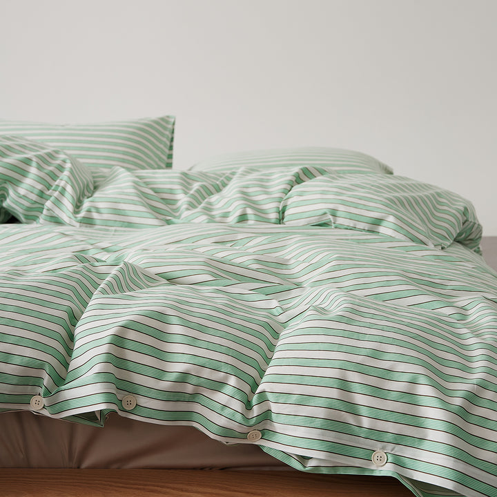 Long-staple cotton bedding, 4-piece, stripes