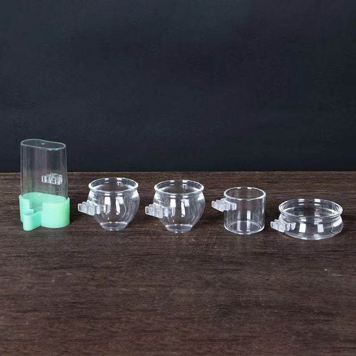 Bird Feed and Water Bowl Set, 4-piece, Acrylic