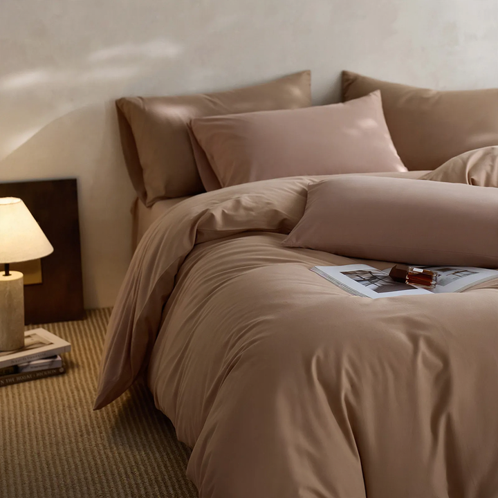 Cotton bedding set, 4-piece, brushed