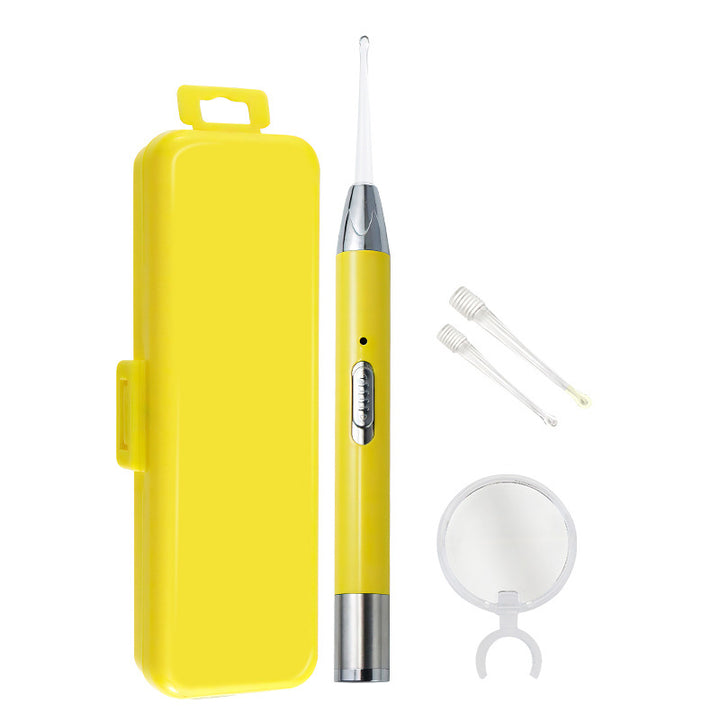 Illuminated ear cleaning set with tweezers