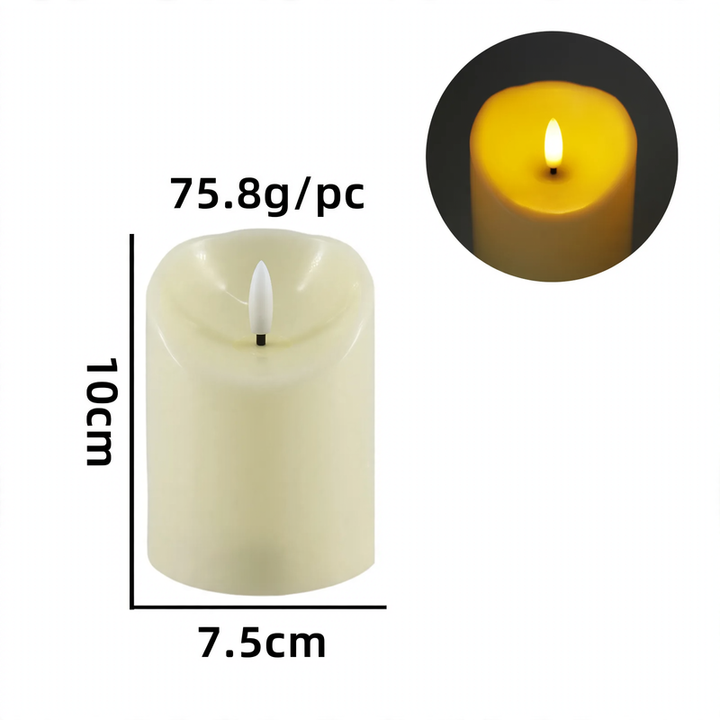 LED taper candle with flicker effect, PP plastic