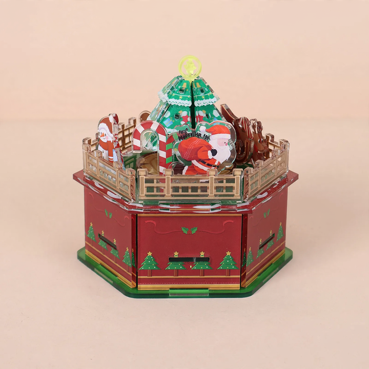 Acrylic music box with winding mechanism, creative design