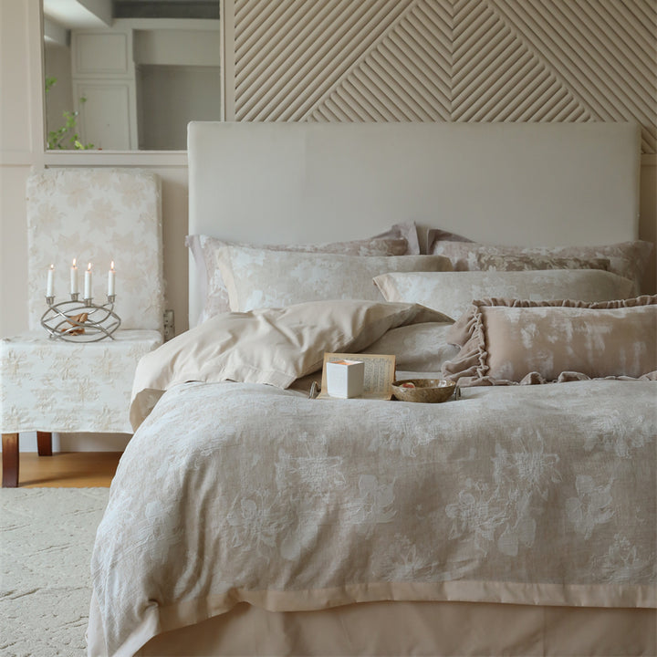 Long-staple cotton bed linen, 100, floral pattern