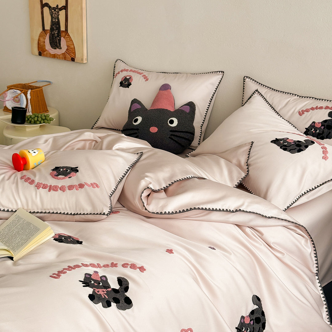 Lyocell bedding, 4-piece, embroidery, summer